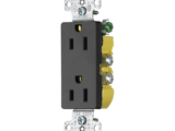 Contacto Duplex Decorador 15A 125V / 2 Polos 3 Hilos/ Nema5-15R / Color Negro.