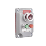 Cubierta para Estación de Control con 2 Botones Pulsadores Rojo-Verde y Luz Piloto Roja / Uso en Áreas Clasificadas