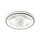 Ventilador de Techo con Luminario LED de  110 V CA 50/60 Hz /  88 W /4500 Lm / 6500 - 4 000 - 2 700 K /3 Tonos de Luz / 500 mm / 6 Velocidades / Dimeable /Color Blanco y Gris.