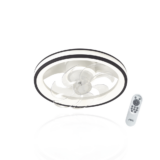 Ventilador de Techo con Luminario LED de  110 V CA 50/60 Hz /  88 W /4500 Lm / 6500 – 4 000 – 2 700 K /3 Tonos de Luz / 501 mm / 6 Velocidades / Dimeable / Color Blanco y Negro.