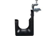 Sujetador STRONGHOLD tipo J (J-Hook), Con Abrazadera de Tornillo para Montaje, Hasta 46 Cables Cat6, Nylon 6.6, Color Negro, 1 pieza