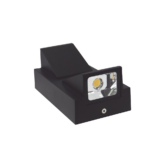 Lámpara Arbotante 6 W 330 lm / Dimensiones 141 x 80 mm / 85 – 265 Vca~ 50/60Hz / Luz Cálida 2 700 K / Uso en exterior IP 54.