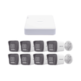 Kit IP 1080p (2 Megapixel) / NVR de 8 Canales con 8 Puertos PoE / 8 Cámaras IP Bala ColorVu Lite y ACUSENSE Lite / Micrófono Integrado