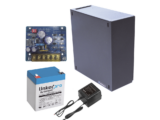 Kit con fuente PLB2 con salida de 12 Vcc a 1.5 Amper, incluye transformador y batería de 12 V a 5.5 Amper