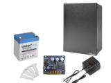 Kit con fuente PLB3 con salida de 12 Vcc a 4 Amper, incluye transformador y batería de 12 V a  5.5 Amper