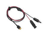 Cable 2.5 m, Negro, Calibre 12 AWG con Terminales MC4 Macho y Hebra para Terminal XT60