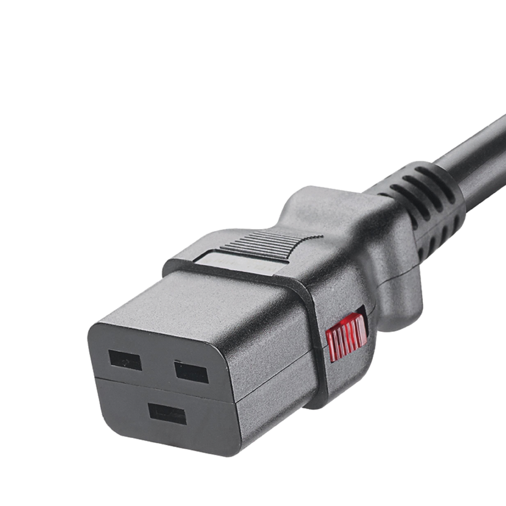 Cable de Alimentación Eléctrica Con Bloqueo de Seguridad, de IEC C20 a IEC C19, 60 cm de Largo, Color Negro, Paquete de 10 Piezas - Image 3