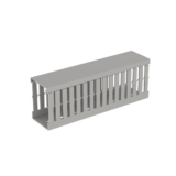 CANALETA RANURADA DE PVC CON TAPA, TIPO F, 49.5 MM DE ANCHO, 72.4 MM DE ALTO Y 2 M DE LARGO, COLOR GRIS