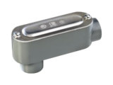 Caja oval roscada tipo LB de 1 1/2" (38.1mm) incluye tapa y tornillos.