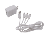 Cargador de pared USB de 5 Vcc 2A / Multi-puertos / USB-C / Micro USB / Tipo C / Lightning (iPhone) / Extensión de cable 1.2 metros
