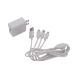 Cargador de pared USB de 5 Vcc 2A / Multi-puertos / USB-C / Micro USB / Tipo C / Lightning (iPhone) / Extensión de cable 1.2 metros