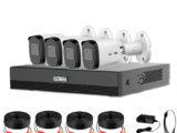 SAXXON SUA-KIT/XVR1E04-I/4-B20M-0280B-Kit de 4Canales HDCVI 1080P/4 Cámaras B20M de 2.8mm con Campo de Visión de Hasta 100°/Grabador Soporta Hasta 5 Canales IP yDetección de Movimiento Inteligente/Cámaras Fabricadas en Metal deAlta Duración#GSA #GSS