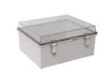 Gabinete Plástico ABS, Puerta Transparente, Uso en Intemperie IP66 (170 x 220 x 110 mm) Cierre por Broches Inoxidables y Permite Cerrado por Candado y Llave (Perno 5mm) No Incluido