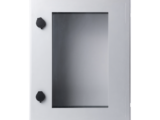 Gabinete de Poliéster IP65 Puerta Transparente, Uso en Intemperie (400 x 500 x 200 mm) con Placa Trasera Interior de Plástico (Incluye Chapa y Llave).