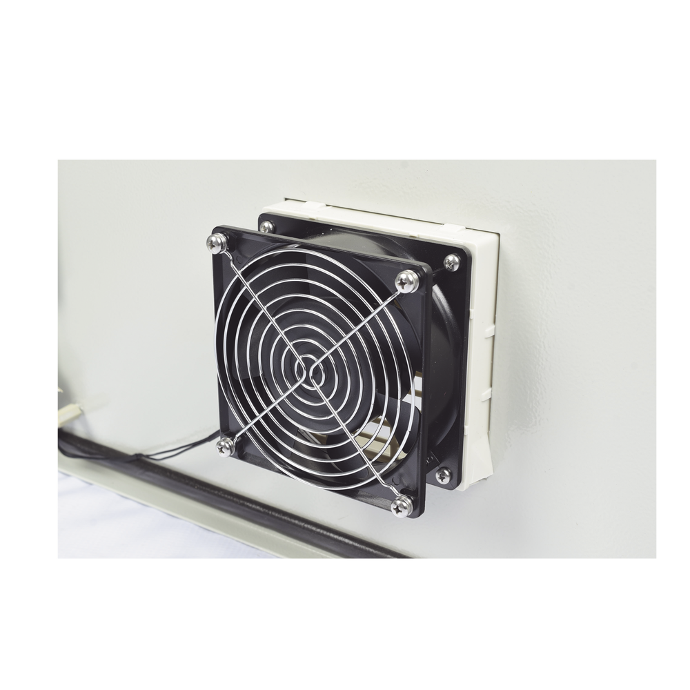Gabinete Ventilado de Acero IP55 Uso en Exterior (500 x 700 x 250 mm) con Placa Trasera Interior Metálica y Compuerta Inferior Atornillable. Incluye Ventilador, Ventilas, filtros, Chapas y Llave T. - Image 9