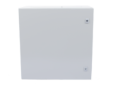 Gabinete de Acero IP66 Uso en Intemperie (600 x 600 x 300 mm) con Placa Trasera Interior Metálica y Compuerta Inferior Atornillable (Incluye Chapa y Llave T).