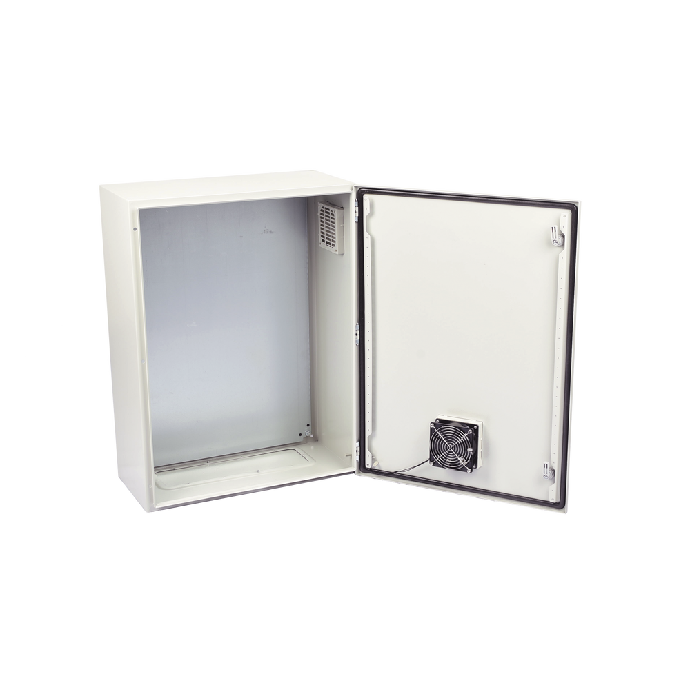 Gabinete Ventilado de Acero IP55 Uso en Exterior (600 x 800 x 300 mm) con Placa Trasera Interior Metálica y Compuerta Inferior Atornillable. Incluye Ventilador, Ventilas, filtros, Chapas y Llave T. - Image 8