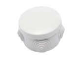 Caja Derivación-Conexión de Plástico Circular con 4 Glándulas de Goma (70 diámetro X 48 alto mm). Para Instalaciones Comerciales,  Residenciales e Industriales. Cerrado a Presión.