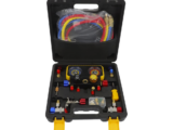 Manómetro de 4 vías con Accesorios para Gas refrigerante  R410A/ R32/ R134A/R22
