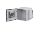 Gabinete Industrial ProTek de 12 UR de 612 x 600 x 614 mm Puerta Sólida Con Aire Acondicionado de 800 BTU Protección NEMA Tipo 4/12; IP66, Fabricado en Acero, Color Gris Claro