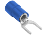 Terminal tipo horquilla ( espada ) aislada / 16 - 14 AWG / Azúl / Paquete de 25 piezas.