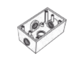 Caja Condulet FS de 1" (25.4 mm) con cuatro bocas a prueba de intemperie.