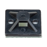 Montaje-Sujetador Adhesivo STRONGHOLD de 4 Vías de 1" x 1" x 1/4", Color Negro,  Nylon 6.6 Retardante de Llamas V-2, Paquete de 100pz