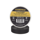 Cinta Eléctrica STRONGHOLD para Aislar, de PVC, Uso Profesional en Construcción Eléctrica, Grosor 0.18mm (7 mil), Ancho 19mm, y 20m Largo, Color Negro.