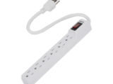 Multicontacto con cable 30 cm. 6 tomas 127 Vca línea, tierra, neutro 15 A max.