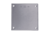 Tapa cuadrada ciega de aluminio para caja cuadrada.