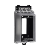 Caja Protectora de Contactos para Exterior / Policarbonato de Alto Impacto / Protección NEMA 3R / 127V 15A 60Hz / Tapa Transparente Base Negra / Resistente a Intemperie UV