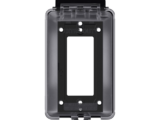 Caja Protectora de Contactos para Exterior / Policarbonato de Alto Impacto / Protección NEMA 3R / 127V 15A 60Hz / Tapa Transparente Base Negra / Resistente a Intemperie UV
