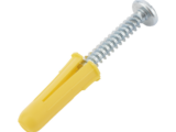 Paquete de 20 taquetes amarillo  1" y 20 tornillos 8mm x 1"