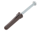 Paquete de 10 taquetes café 1 3/4" y 10 tornillos 10mm x 1 3/4" (1104-05002)