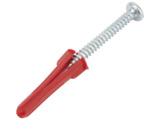 Paquete Con 10 Taquetes Rojos de 1/4" y 10 tornillos 10 x 1 1/2" (4.82 x 38 mm) (1103-05002)