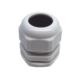Conector Plástico Blanco Tipo Glándula para Rosca NPT 1″