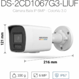 [ColorVu 3.0 + MD 3.0] Bala IP 6 Megapixel / Lente 2.8 mm / 30 mts IR + 30 mts Luz Blanca / Micrófono Integrado / ACUSENSE Lite / Exterior IP67 / WDR 120 dB / PoE / Micro SD