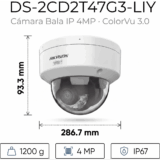 [Dual Light + ColorVu 3.0 + HikAI] Bala IP 4 Megapixel / Lente 4 mm / 60 mts IR + Luz Blanca / Exterior IP67 / WDR 130 dB / ACUSENSE 3.0 / Metal / NEMA 4X / ACUSEEK