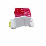 Bloque de distribución rojo de 1 entrada y 6 salidas