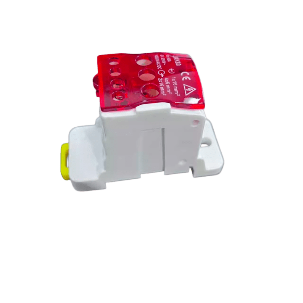 Bloque de distribución rojo de 1 entrada y 6 salidas - Image 2
