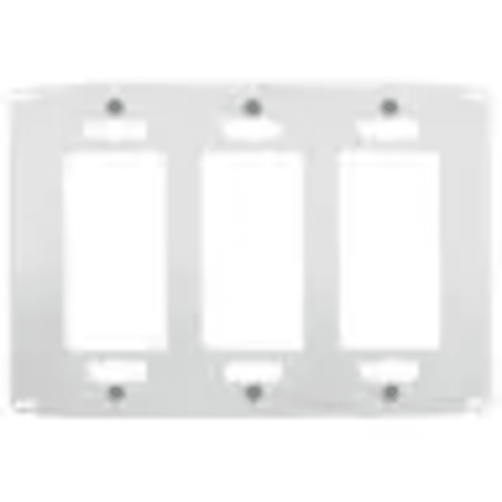 Tapa para Caja de 3 Espacios/ Contacto Duplex / Tornillos Ocultos / Color Blanco. - Image 4