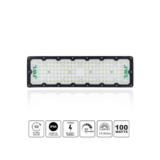 Reflector LED 100 W /350 x 100 mm / 85 – 265 Vca~ 50/60Hz / TCC 6 500 K / Uso en exterior.