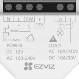 Relé Inteligente Wi-Fi, CS-T35-R100-WD, 16A 250VAC, Wi-Fi 6 y BLE, Control por App EZVIZ, Compatible con Google Assistant, Amazon Alexa y Matter, Protecciones de Temperatura y Sobrecarga