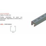 Unicanal Perforado Rojo 4 x 4 cm x 3 m / Calibre 12.