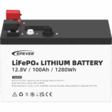 Batería de Litio LiFePO4 12.8Vcc, 100Ah, 1.28KwH, Pantalla LCD para Monitoreo Local, Carcasa Metálica