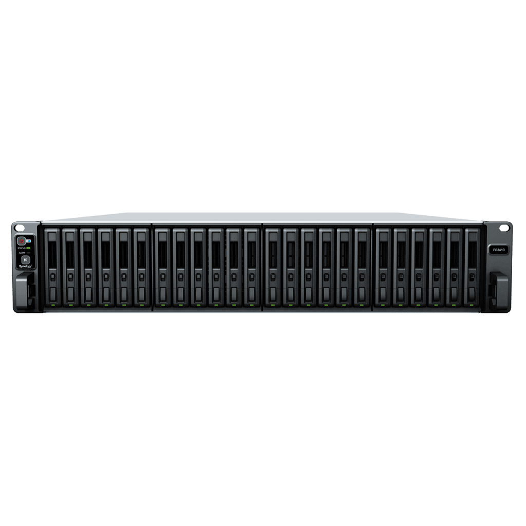 Servidor de Almacenamiento FlashStation FS3410 | 24 Bahías SSD SATA 2.5" | Intel Xeon D-1541 8 Núcleos | 16 GB RAM (Ampliable a 128 GB) | 356,500 IOPS Lectura | 129,400 IOPS Escritura | 4 Puertos 1GbE + 2 Puertos 10GbE - Image 2