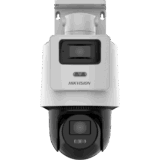 Cámara PTZ TandemVu 4 MP + 4 MP / Lentes 2.8 mm + 8 mm / Dual Light IR + Blanca 30 m / IP66  / Audio Bidireccional