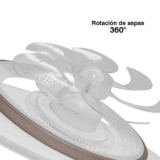 Ventilador de Techo con Luminario LED de 110 V CA 50/60 Hz /  88 W / 3 Tonos de Luz (6500 – 4 000 – 2 700 K) / Con giro 360° / Diámetro 550 mm / 6 Velocidades / Dimeable.