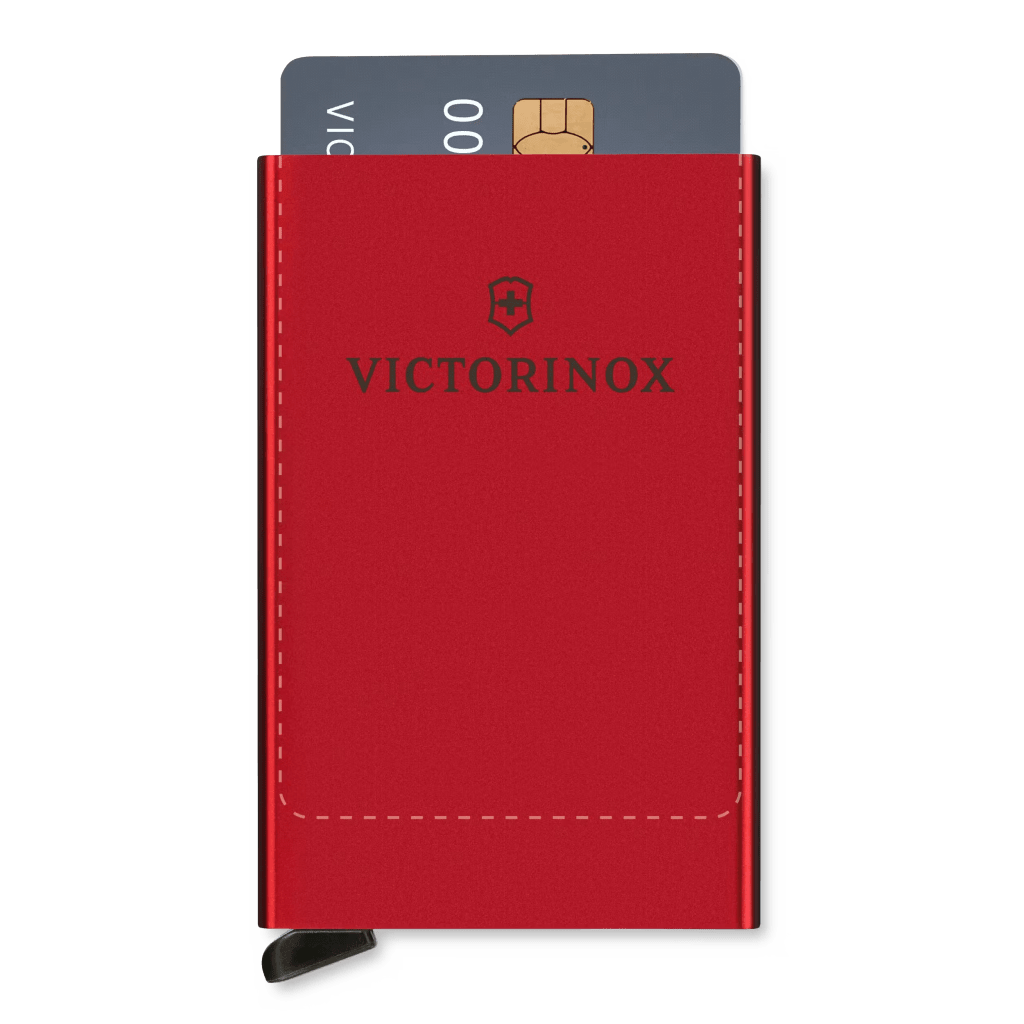 Tarjetero / Almacenamiento Seguro 4-6 Tarjetas / Aluminio Duradero / Protección RFID / Sistema Deslizamiento Patentado / Color Rojo. - Image 11