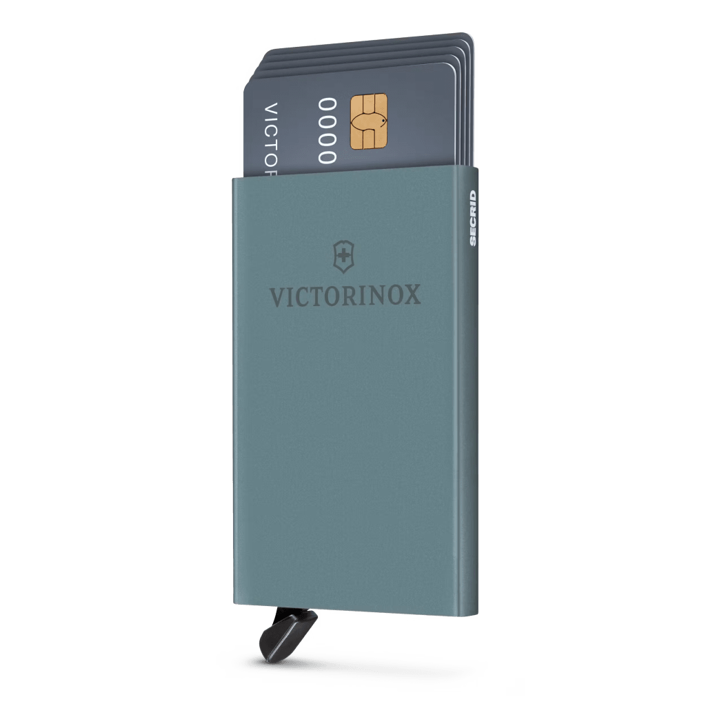 Tarjetero / Almacenamiento Seguro 4-6 Tarjetas / Aluminio Duradero / Protección RFID / Sistema Deslizamiento Patentado / Color Gris. - Image 11